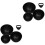 6Pièces Bols Silicone Noir Durables Pour Et Usage 3