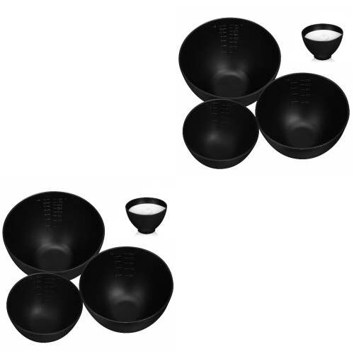 6Pièces Bols Silicone Noir Durables Pour Et Usage 2