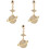 3Pièces Studs Décoratifs Montre Silicone Charm Élégant 3