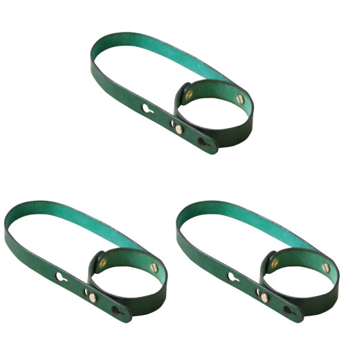 3Pièces Support Tasse Cuir Vert Portable Ajustable Pour Usage Cuisine 1