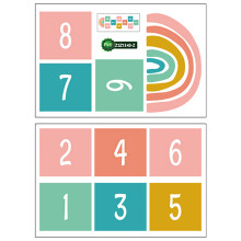 3Ensembles Stickers Sol Amovibles PVC Décor Jeu Couleurs Assorties