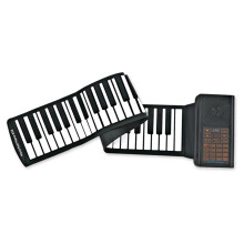 Portable Roll Up Piano 61 Key Foldable Silicone Keyboard with Realistic Touch and USB Fast Charging