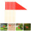 24Pièces Drapeaux Marqueurs Triangulaires Rouge En Bambou Polyester 5