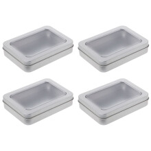 8Pièces Boîtes Rectangulaires En Étain Pour Rangement USB Transparent