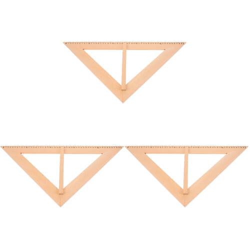 3Pièces Règle Bois Pour Enseignement Outils Usage Maison 1