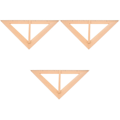 3Pièces Règle Bois Pour Enseignement Outils Usage Maison 2