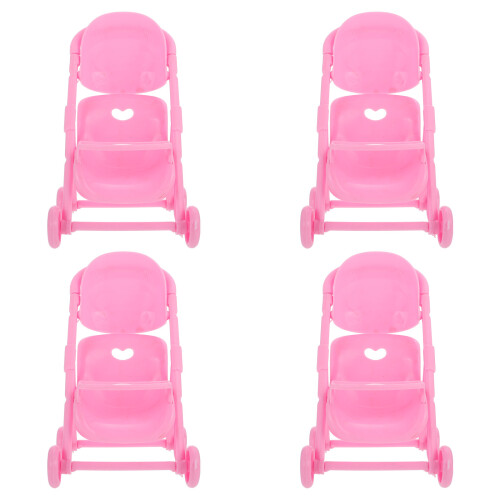 4Pcs Simulation Baby Stroller Plastic Trolley Model Toy For Kids