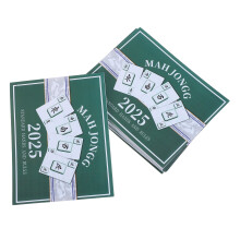 24Pcs Easy-Read Green Mahjong Cards for Travel, Parties, and Beginners