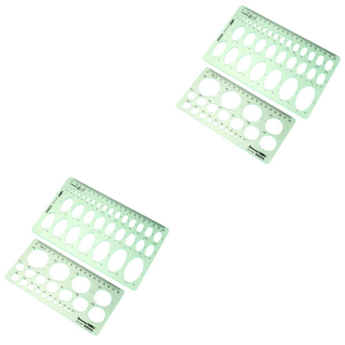 4Pièces Gabarits Géométriques En Plastique Vert Pour 2