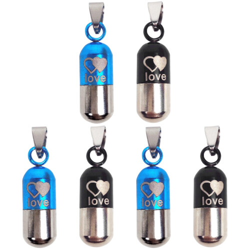 6Pièces Colliers Animaux Avec Plaques Id Noir , Design 1
