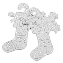 4Pcs DIY Christmas Sock Cutting Die Metal Mold Silver for Paper Crafts