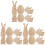 18Pcs Unfinished Easter Cutouts Light Brown DIY Crafts 2