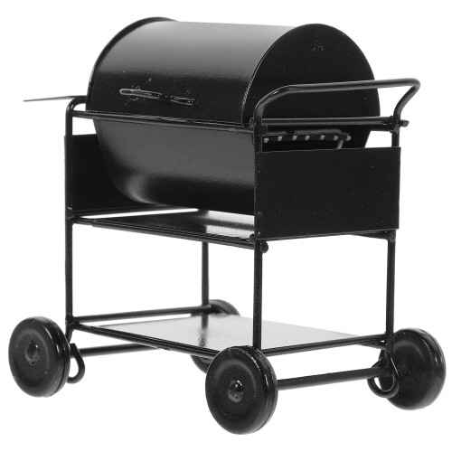 4Pièces Mini Grille Barbecue Fer Noir Accessoire Décoration Mini