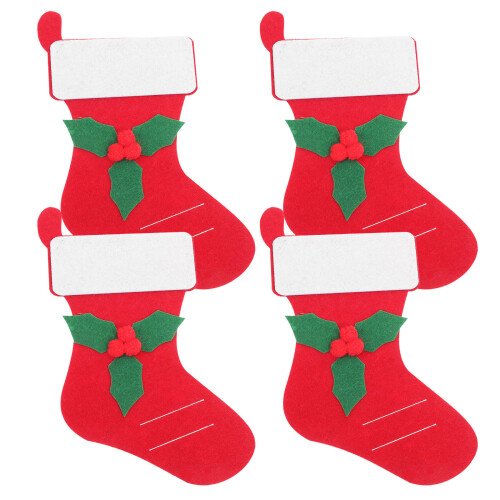 20Pcs Lightweight Felt Christmas Tableware Stocking Bag for Party Use 1