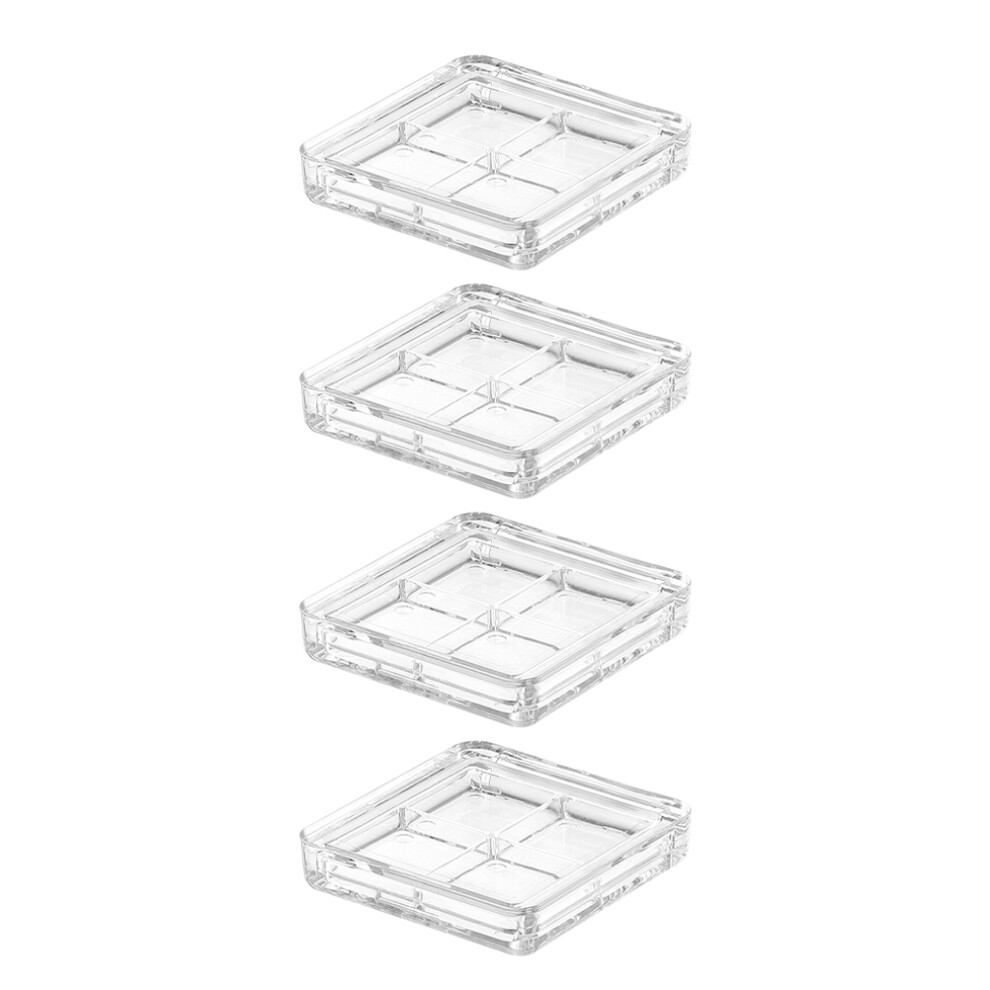 Inoomp 8Pcs Portable Transparent Makeup Tray Empty Compact Cosmetic Container