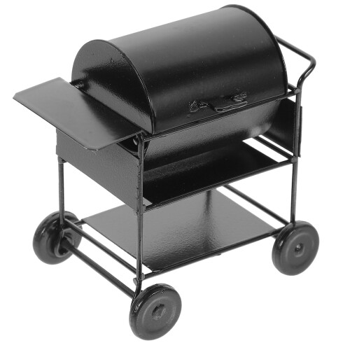 4Pièces Mini Grille Barbecue Fer Noir Accessoire Décoration Mini 1