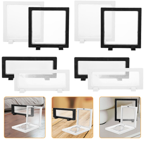 24Pcs Floating Jewelry Storage Box Assorted Color ABS Pe Display Stand