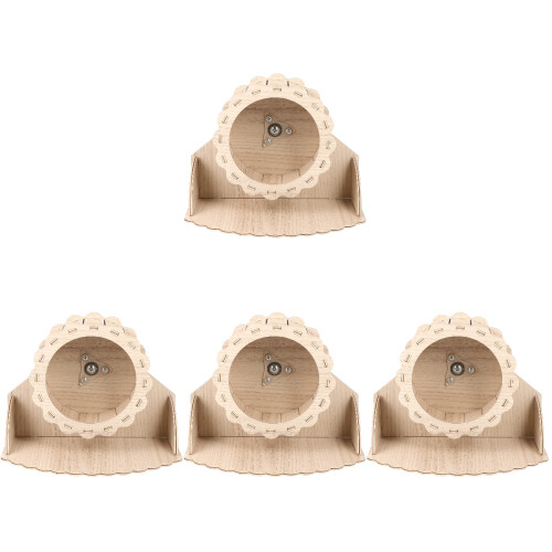 4Sets Khaki Hamster Roller Wheel Quiet Exercise Toy for Small Pets 1