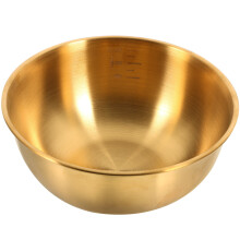 3Pcs Kitchen Golden Stainless Steel Food Bowls and Portable