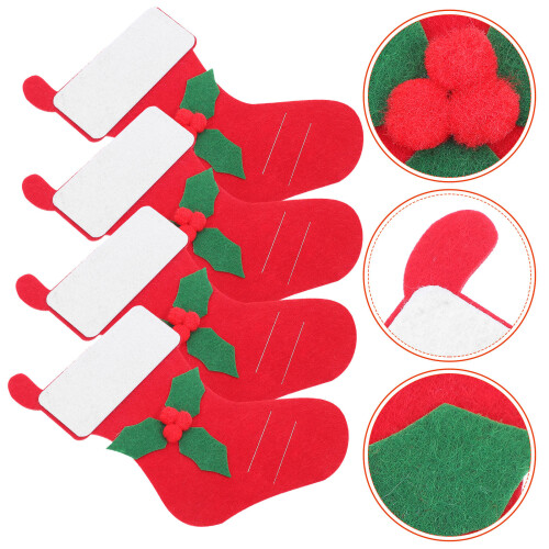 20Pcs Lightweight Felt Christmas Tableware Stocking Bag for Party Use 2