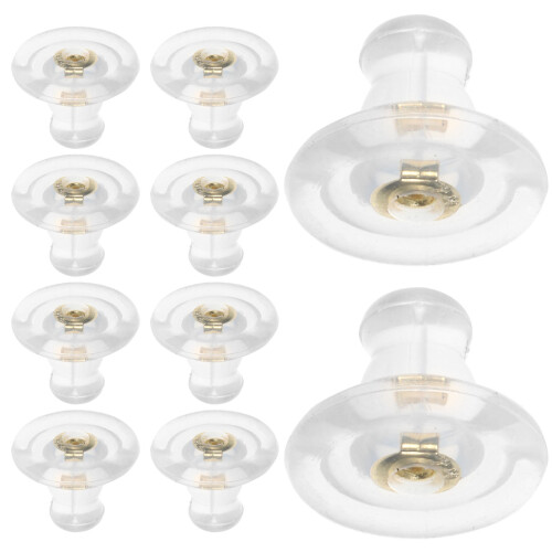 20Pcs Golden Silicone Earring Backs for Studs Secure Locking Stoppers 1