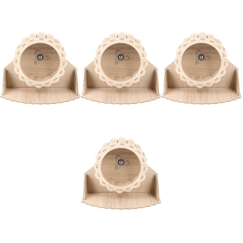 4Sets Khaki Hamster Roller Wheel Quiet Exercise Toy for Small Pets 2