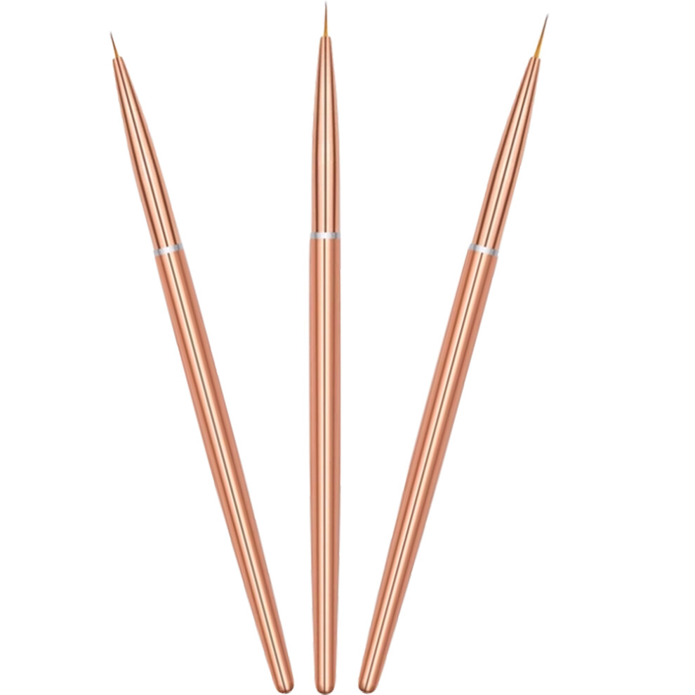 Ohphcall Gold 9Pcs Lightweight Nail Art Brush Pens Rose For Manicure Design