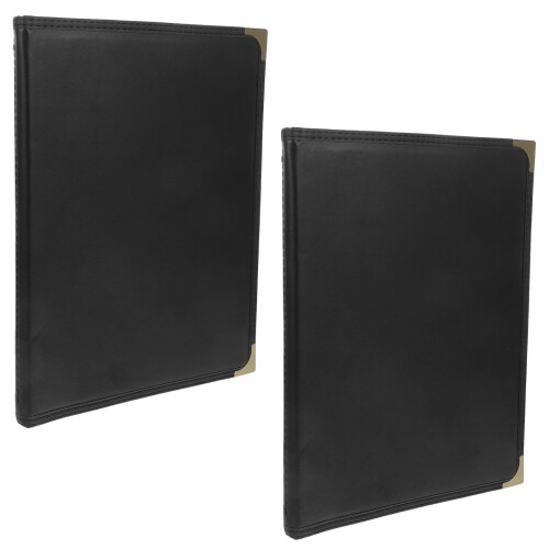 2Pcs Black Menu Clipboard PU PVC Clear Menu Book for Restaurant Use 1