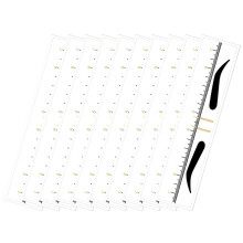 100Stk Gelbe PVC Augenbrauen Messschablonen Präzise Augenbrauen Form