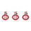 3Pcs Type C to 2 Headphone Cable Red High Grade Material with Charging 8