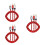 3Pcs Type C to 2 Headphone Cable Red High Grade Material with Charging 9