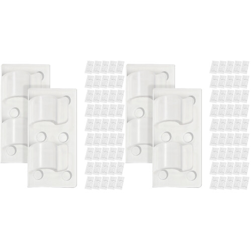 100Pcs White PP Wire Clips Self-Adhesive Desktop Cord Organizer Kit 1