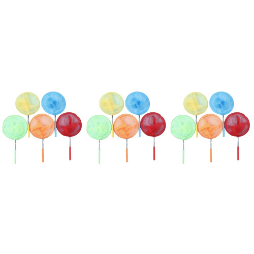 15Pcs Kids Retractable Nets Assorted Colors Lightweight Portable 2