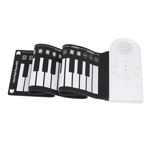 49 Key Roll Up Piano Keyboard for Beginners, Foldable Silicone Design with Speaker and Playback
