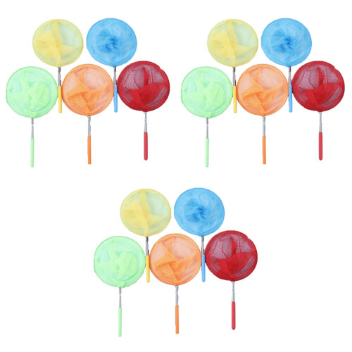 15Pcs Kids Retractable Nets Assorted Colors Lightweight Portable 1