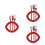 3Pcs Type C to 2 Headphone Cable Red High Grade Material with Charging 4