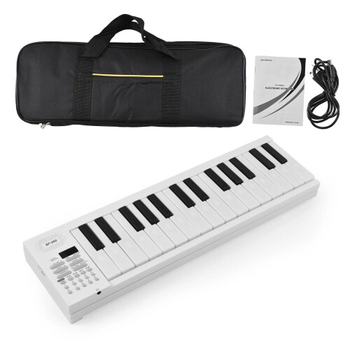Foldable 61 Key Electronic Piano Keyboard with LED Display, Rechargeable and Beginner Friendly