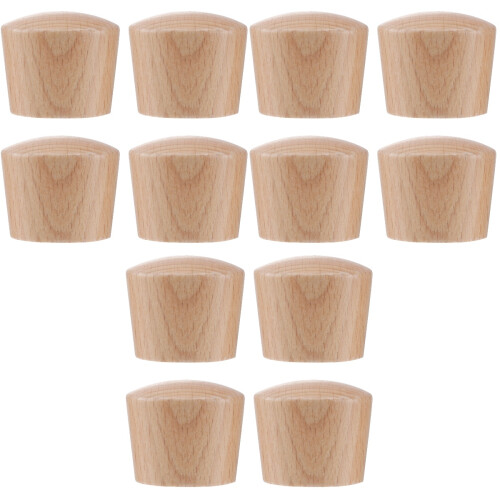 12Pcs Light Brown Wooden Pot Lid Knobs Replacement Handles Easy Grip 2