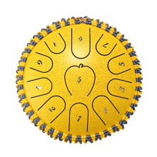 7 Inch 11 Note Steel Tongue Drum Gold Hand Pan for Beginners with Mallets Bag Clear Resonant Sound