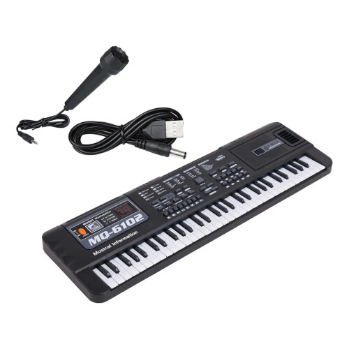 61 Key Electronic Keyboard Piano with Microphone, Full Size Keys, Portable for Beginners 1