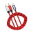 3Pcs Type C to 2 Headphone Cable Red High Grade Material with Charging 10