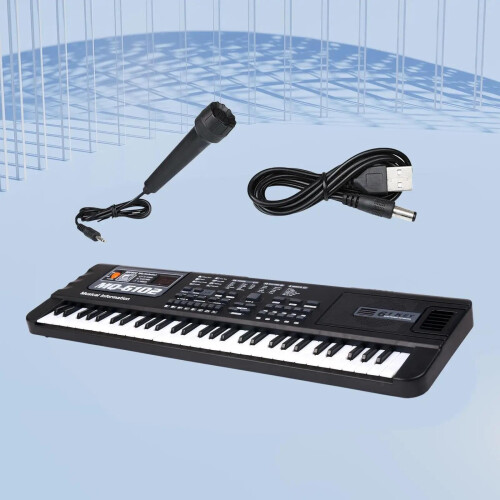 61 Key Electronic Keyboard Piano with Microphone, Full Size Keys, Portable for Beginners 2