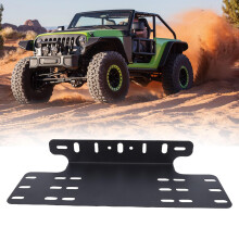 Off Road License Plate Bracket Heavy Duty Steel Universal Front Holder for LED Light Bar Mount