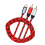 3Pcs Type C to 2 Headphone Cable Red High Grade Material with Charging 2