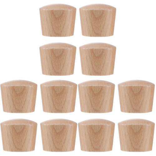 12Pcs Light Brown Wooden Pot Lid Knobs Replacement Handles Easy Grip 1