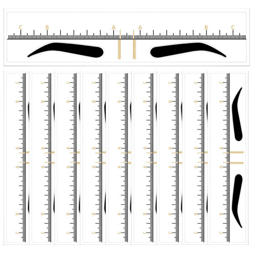 Raindrops  2 Pcs Brow Pencil Mapping Tool Eyebrow Positioning Ruler 1