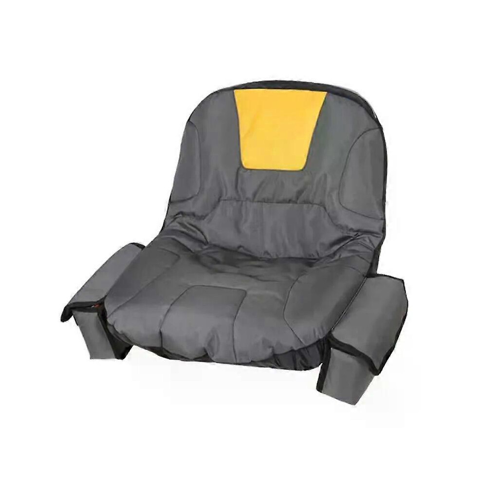 (As show, With side bag) 600D Oxford Waterproof Riding Lawn Tractor Trailer Mower Seat Covers Breathable With Pouches Tractor Seat Cover