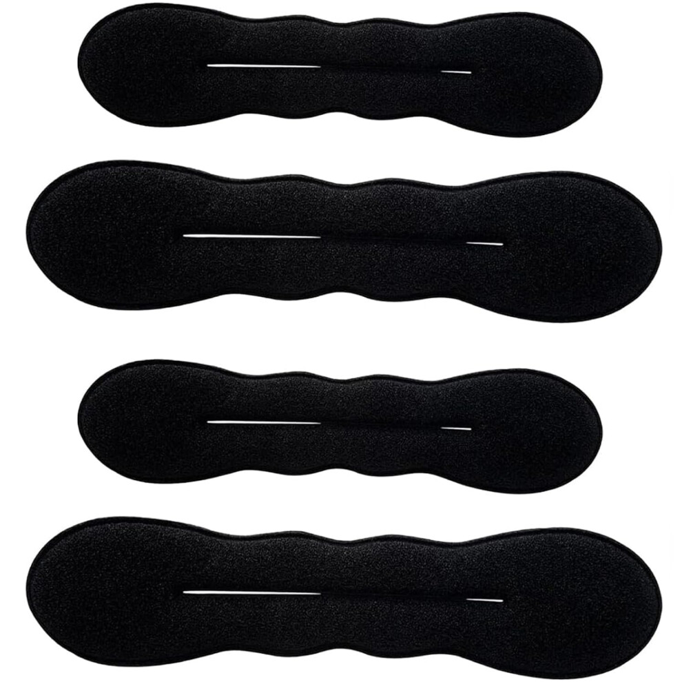 Unisex Black 4 Pcs Hair Bun Maker Set With Dual Size Nonslip Sponge Grip For Easy Updo Styling