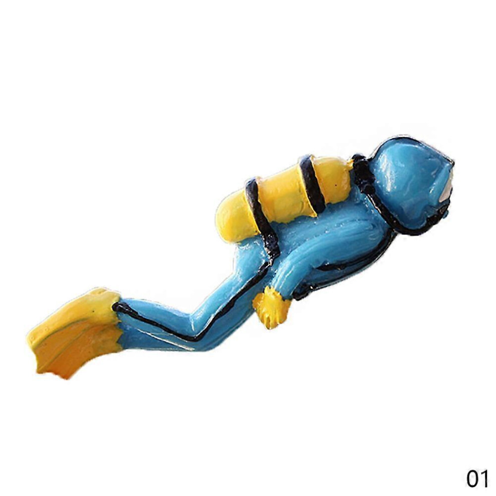 (As Show, ) Aquarium Decoration Resin Floating Diver Fish Tank Floating Decoration Under The Water Set Underwater World Small Floating Ball Gold