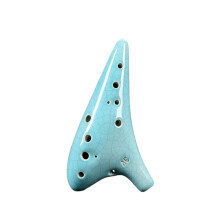12 Hole Alto C Ceramic Ocarina Green – Handcrafted Instrument with Clear Sound and Accurate Tuning